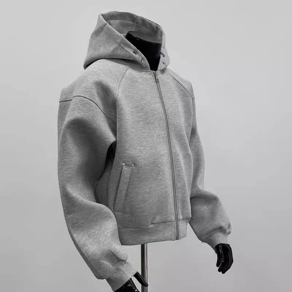 Men's High-end Silhouette Cardigan Sweatshirt Retro Hooded Jacket